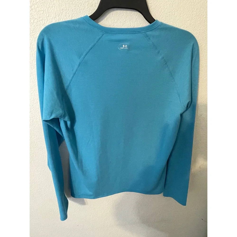 Under Armour Women's Turquoise‎ V-Neck Long Sleeve Athletic Shirt MD